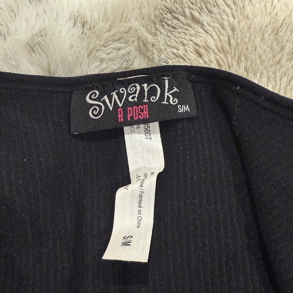 SWANK Black Ribbed Tank Top - Picture 4 of 4